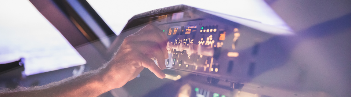 A hand on the simulator