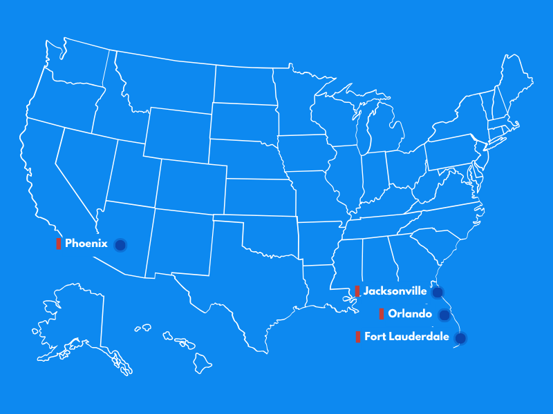 Map AviaSim USA flight simulators